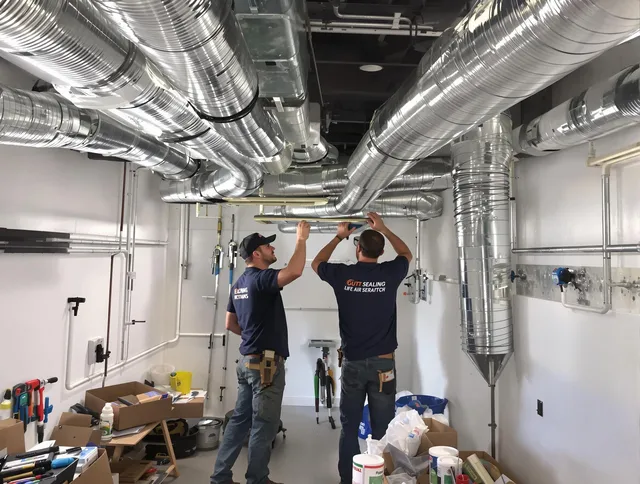 Medway Air Duct Cleaning technician applying professional duct sealing solutions in Medway