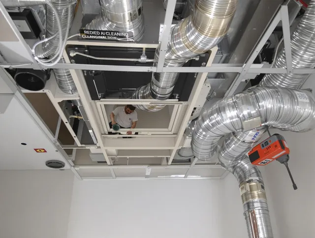 Medway Air Duct Cleaning technician performing detailed central duct system cleaning in Medway