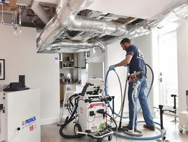 Medway Air Duct Cleaning technician performing advanced pure duct cleaning with specialized equipment in Medway